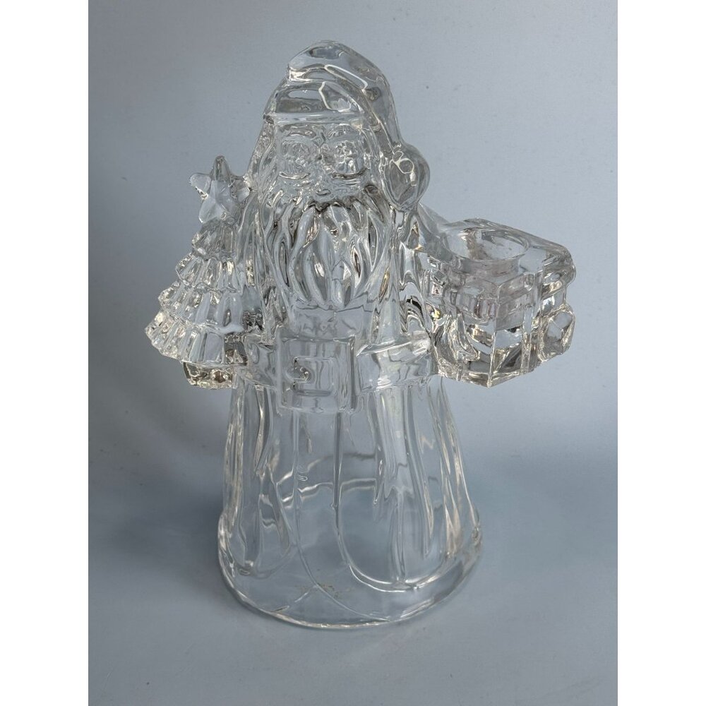 Crystal Santa Claus Figurine Candle Holder Lead Crystal 7.5" Decorative Holiday - Picture 2 of 12